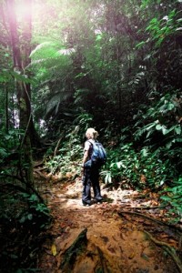 Woman in Borneo jungle