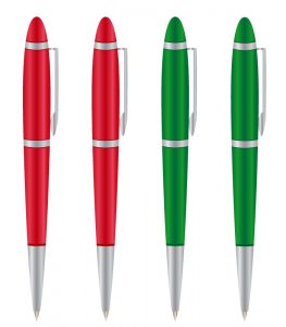 two red pens and two green pens for My Big Editing Adventure