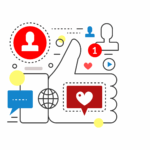 Social media icons symbolizing networking, communication, and engagement on online platforms. (Copyright lembergvector © 123RF.com)