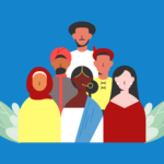 Diverse group of six people standing together, representing different cultures and backgrounds. (Copyright: r4yhan © 123RF.com)